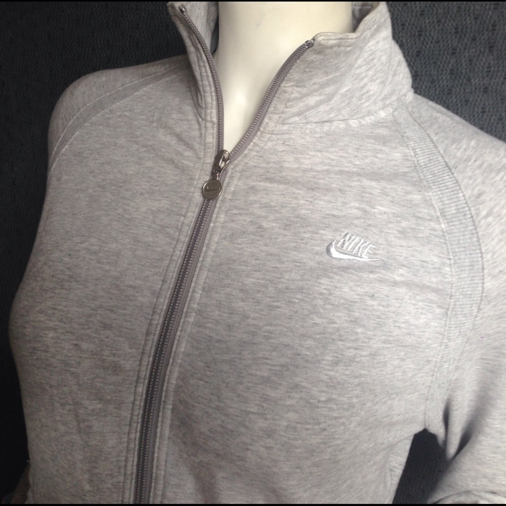 Nike Zip Up Grey detailed ribbing