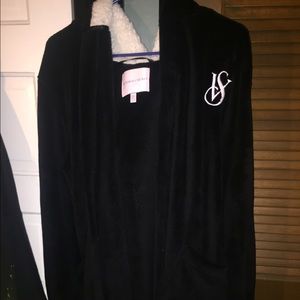 Black VS hooded robe.