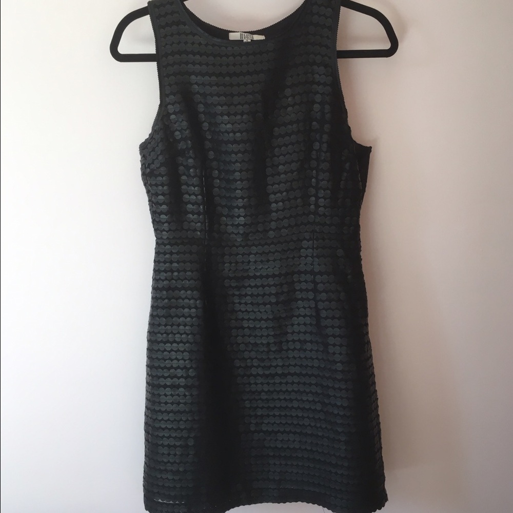 Faux leather black dress