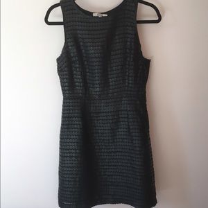 Faux leather black dress