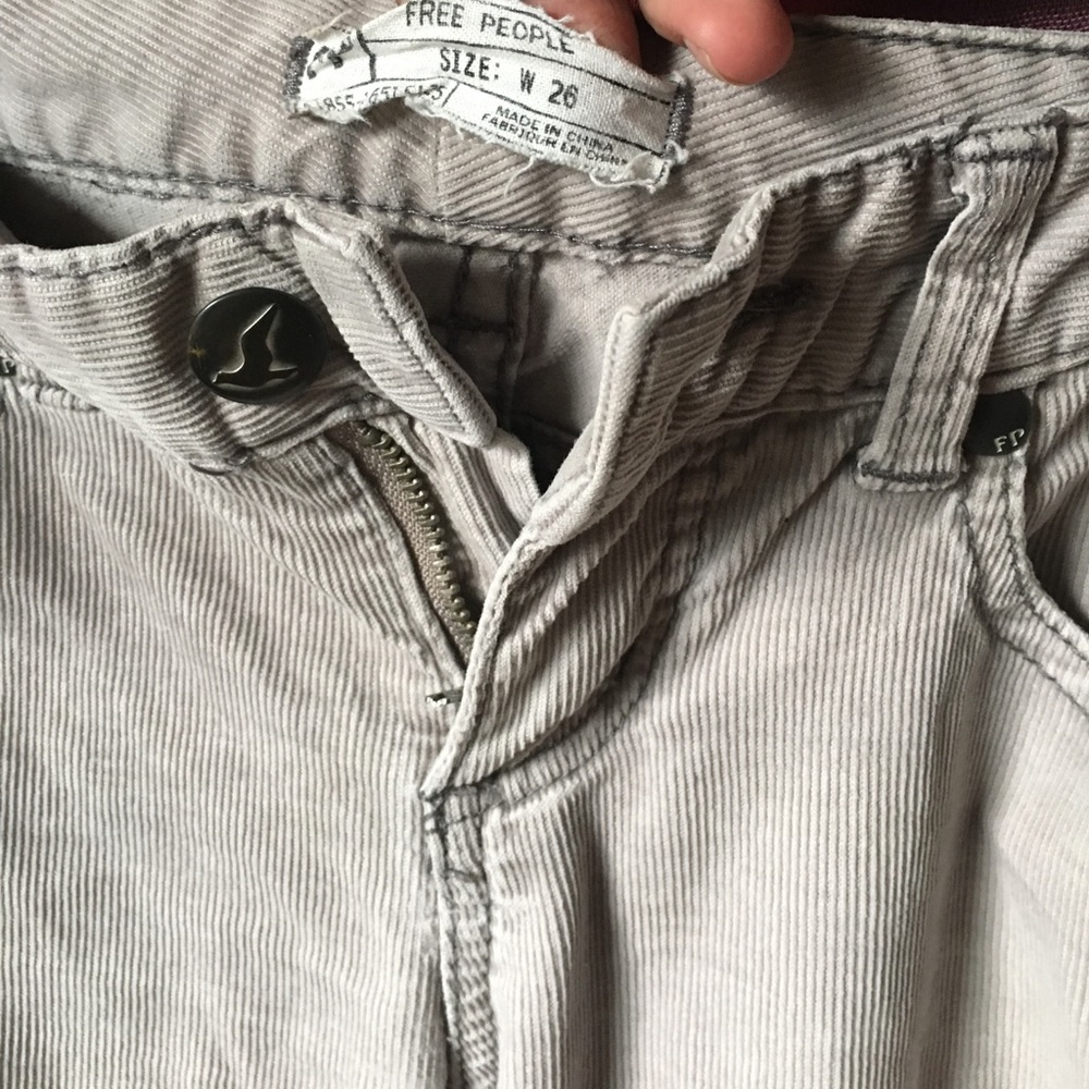 Gray corduroy FREE PEOPLE skinny pants
