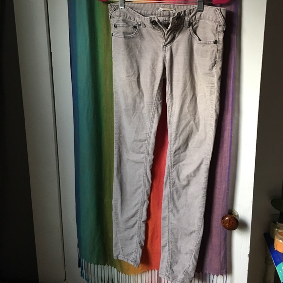 Gray corduroy FREE PEOPLE skinny pants - Picture 2 of 3