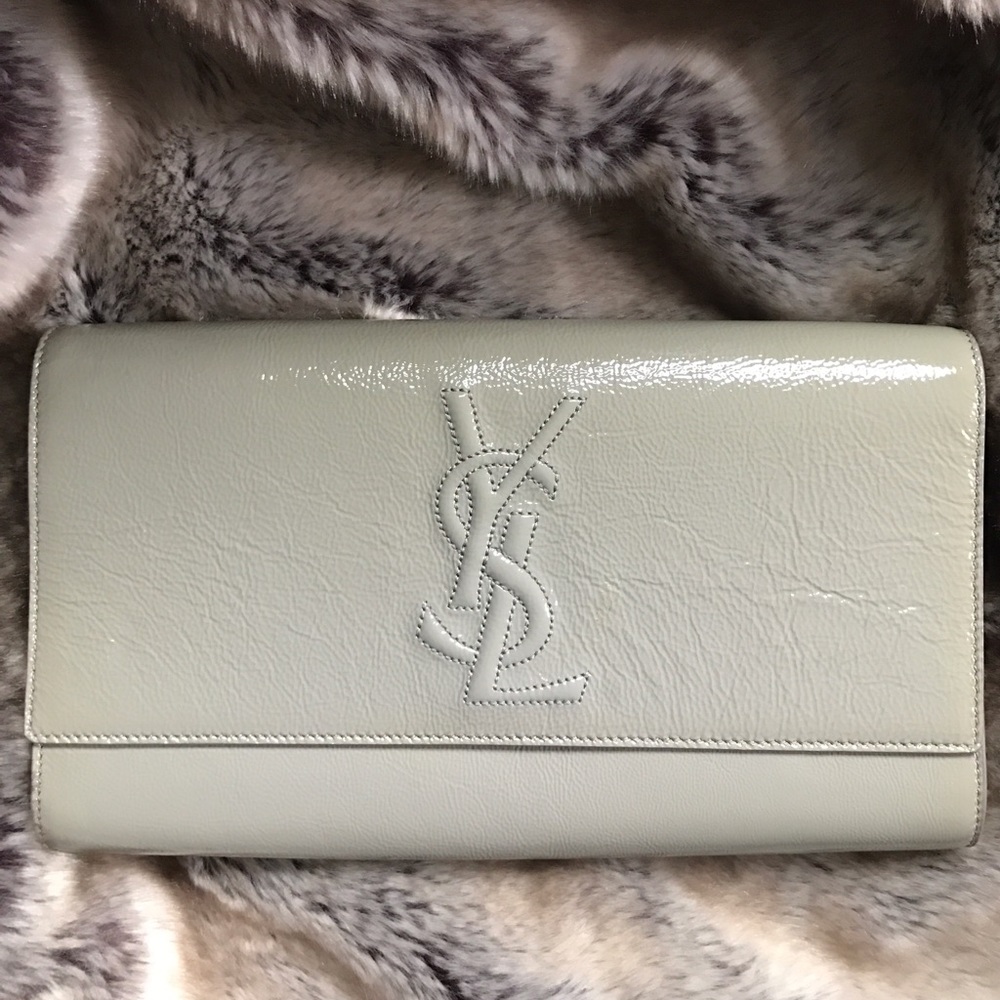 YSL (Saint Laurent) Sac De Jour Clutch - Nickel