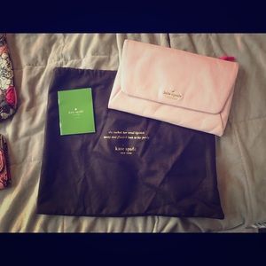 Kate Spade Pink Clutch - striped lining