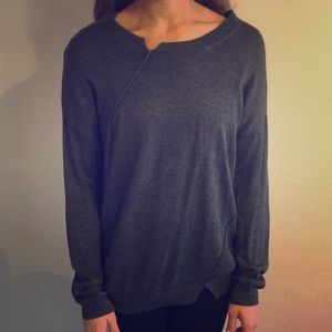 BCBGeneration Grey Sweater w Leather Elbow Pads!