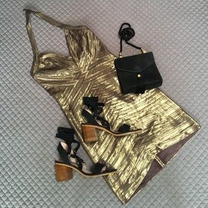 BCBG Bronze Bandage Body Con Dress