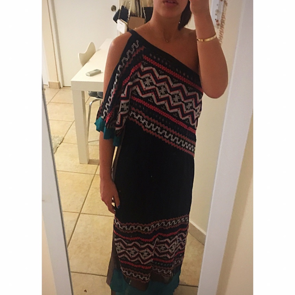 BCBGMaxAzria Runway Crochet Maxi Dress