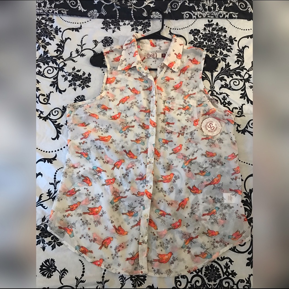 Bird sleeveless blouse