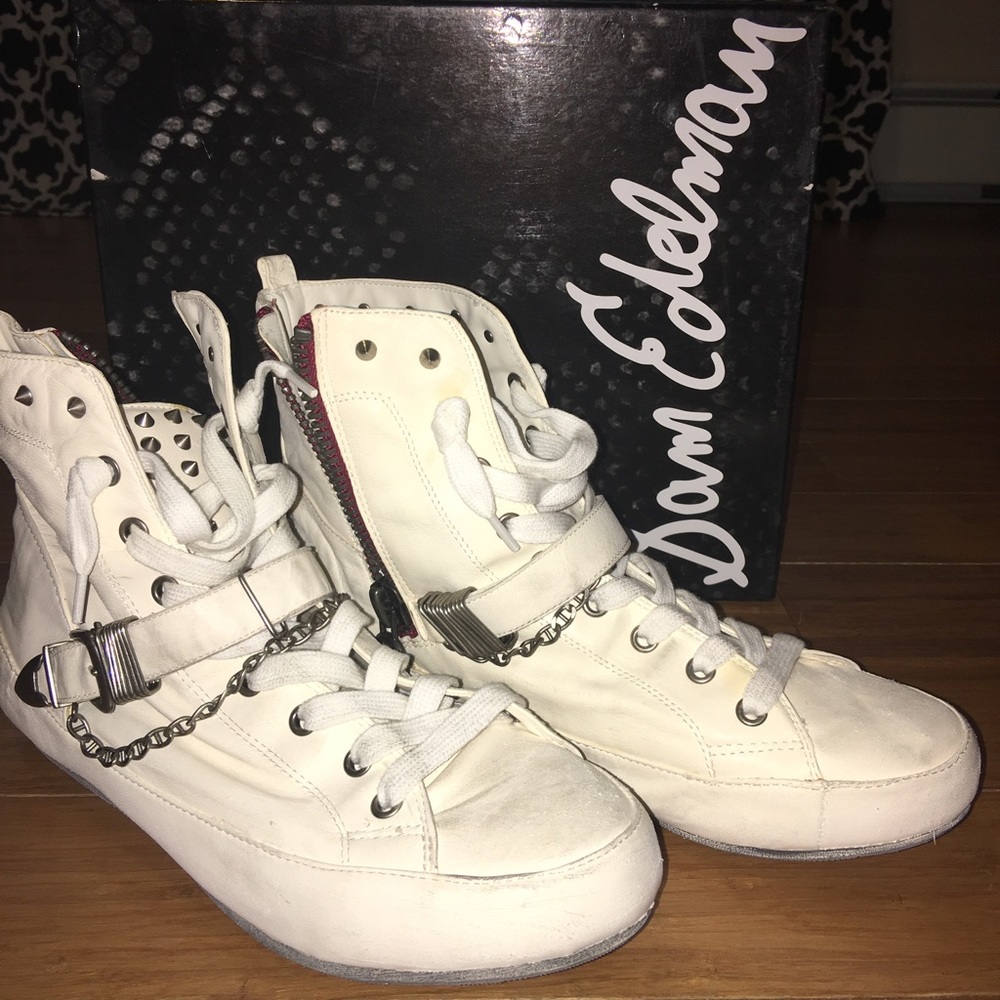 White studded Sam Edelman sneakers SZ 10
