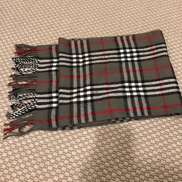 Plaid multi color scarf 70" long - Picture 3 of 4
