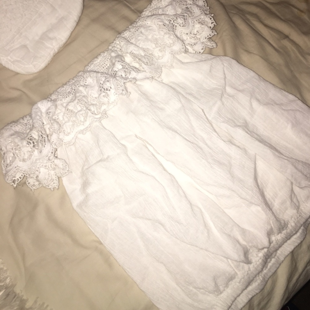 White off shoulder lace top