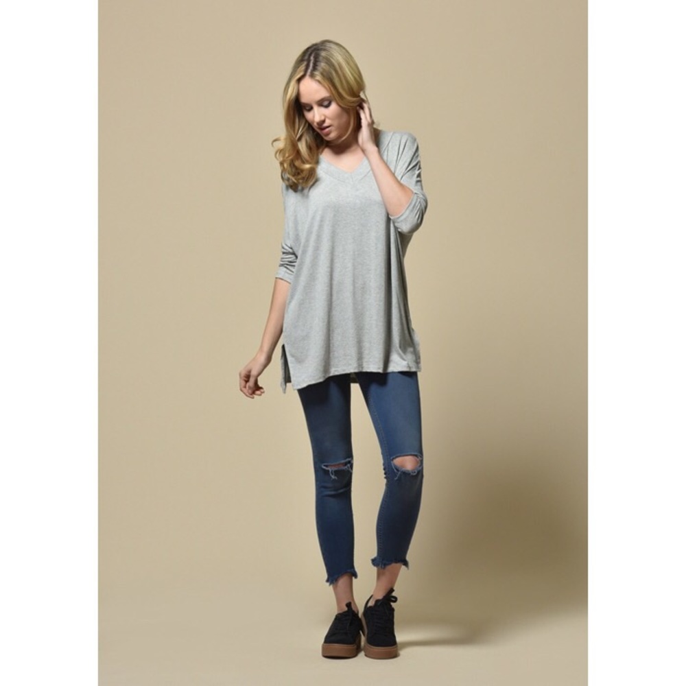 Dolman Oversized heather grey dble V