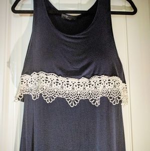 Long-Maxi Navy Blue dress w/ slit