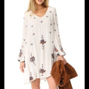 Free People White Embroidered Dress