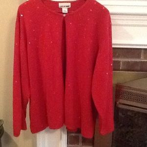 Liz & Me red sweater cardigan