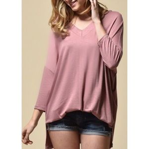Dolman Oversized mauve double V