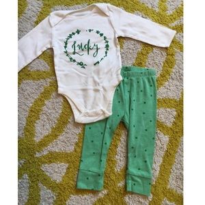 SOLD st Patrick's day outfit, 6-12mo
