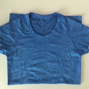 lulu🍋 swiftly tech short sleeve crew - blue