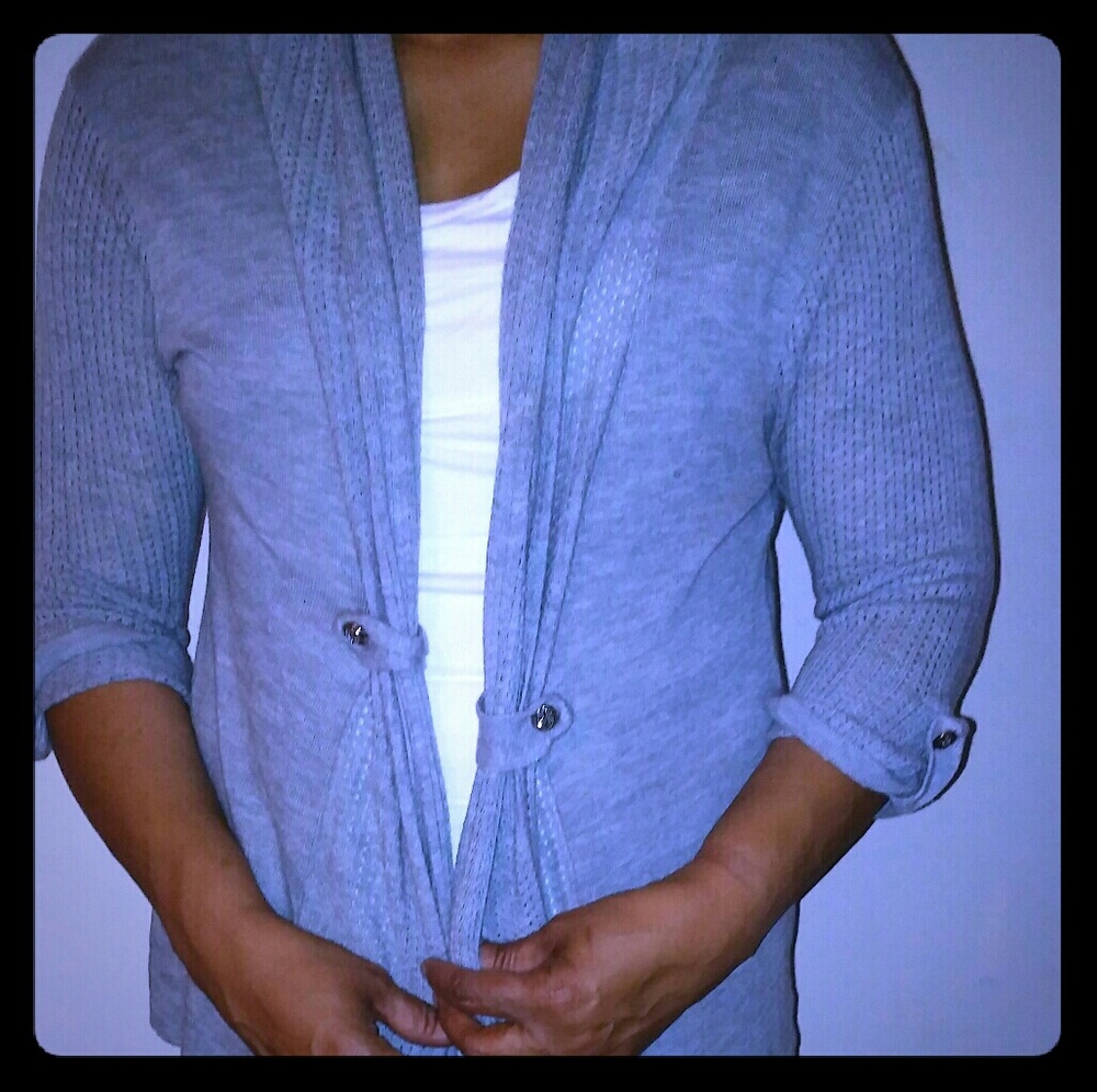 Gray cardigans