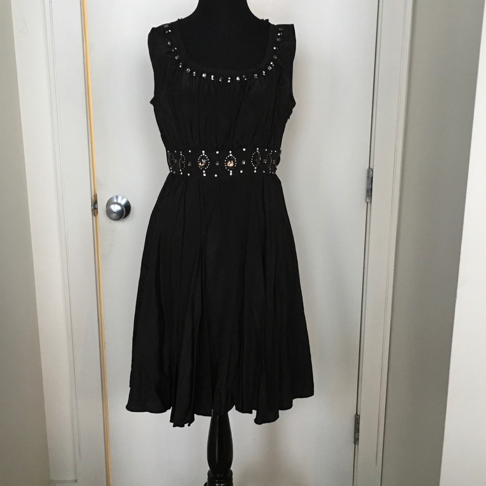 Renee C Black Dress w/jewel embellishments. Size S