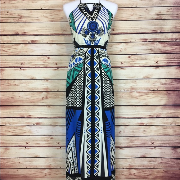 Flying Tomato Dresses & Skirts - Flying Tomato Geometric Boho Halter Maxi Dress