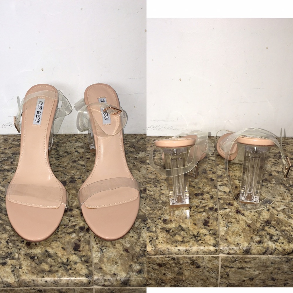 Lola Shoetique Clear "Clique" Heels Size 10