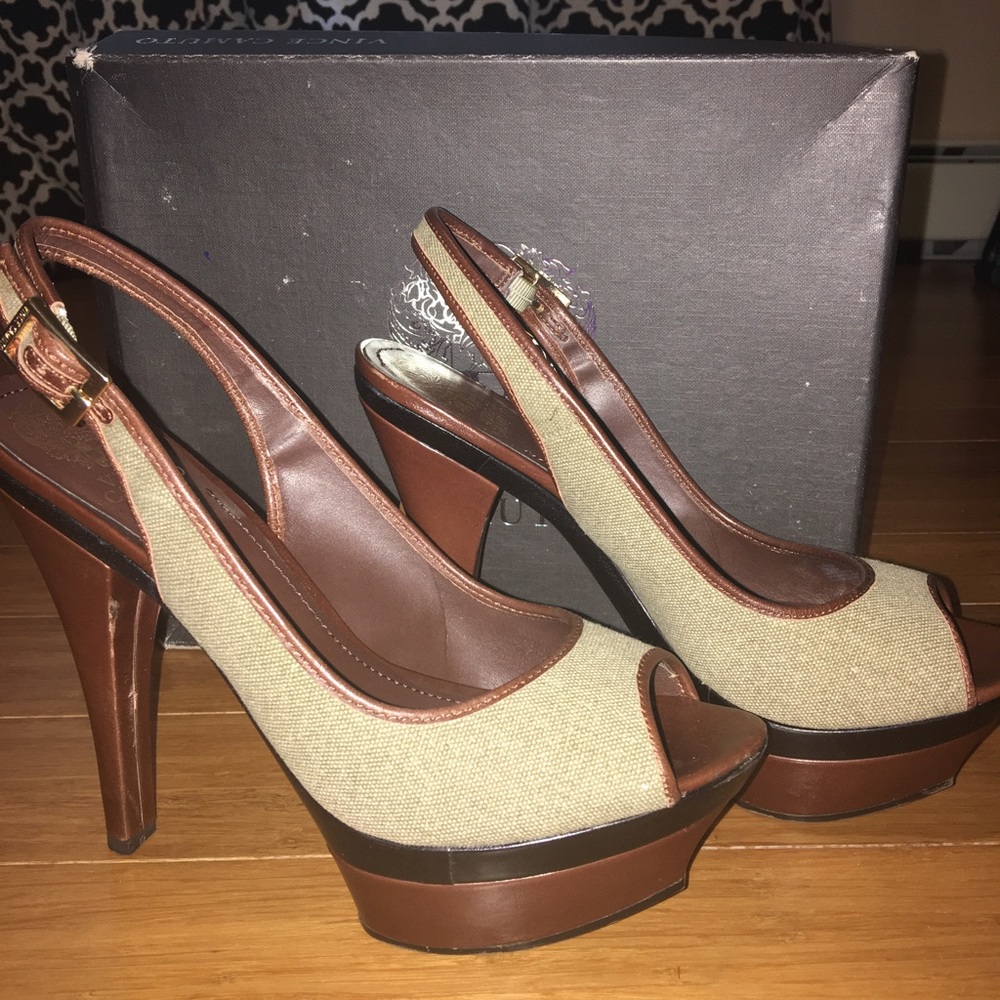 Used Vince Camuto platform sling backs SZ 10
