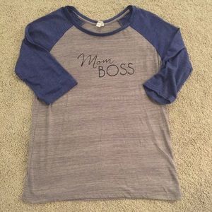 Mom Boss 3/4 sleeve shirt Large NWOT