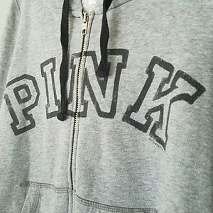 Victoria's Secret Tops - Victoria's Secret PINK Gray Hoodie Zip Up Victoria's Secret Tops - Victoria's Secret PINK Gray Hoodie Zip Up