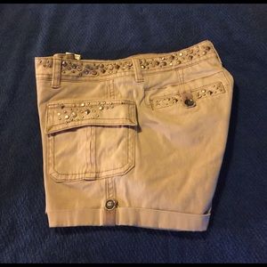 Miss Me Sz 29 stretchy bling cargo shorts