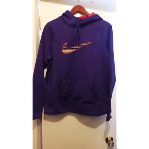 Women's Nike Purple Hooded Swoosh Logo Sweatshirt