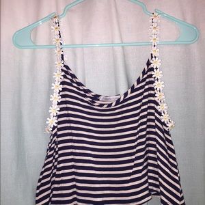 Blue and white striped crop top!