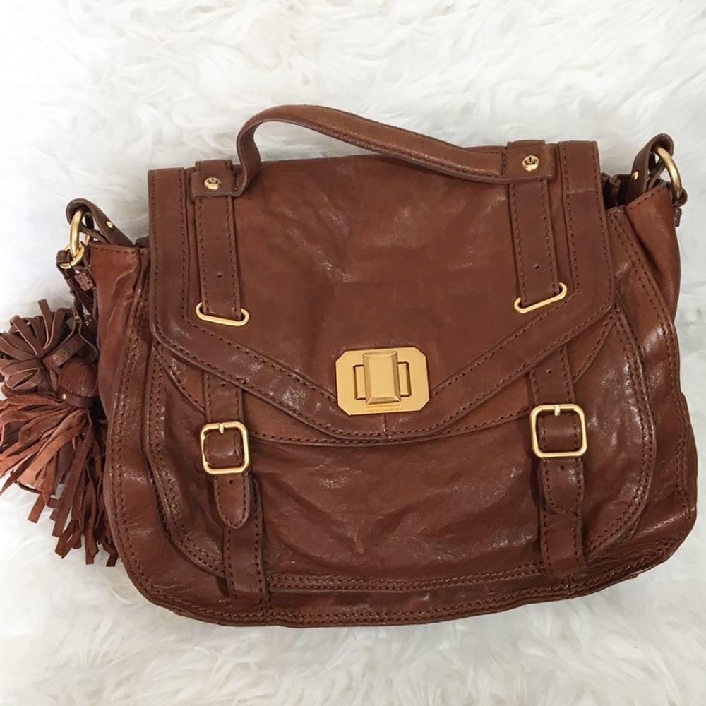 Juicy Couture Leather Turn Lock Tassel Satchel Bag