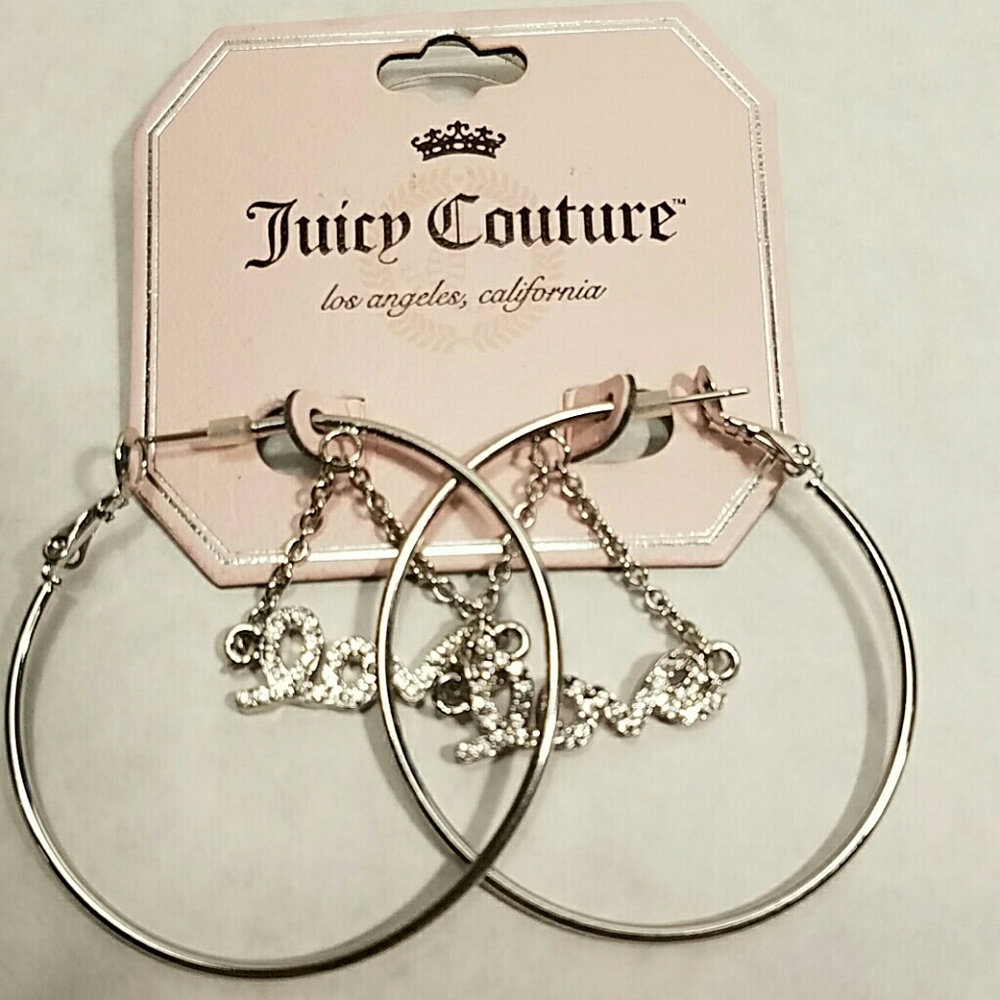 Juicy Couture Hoop Earrings with Love Center