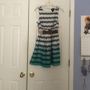 Belted chevron dress
