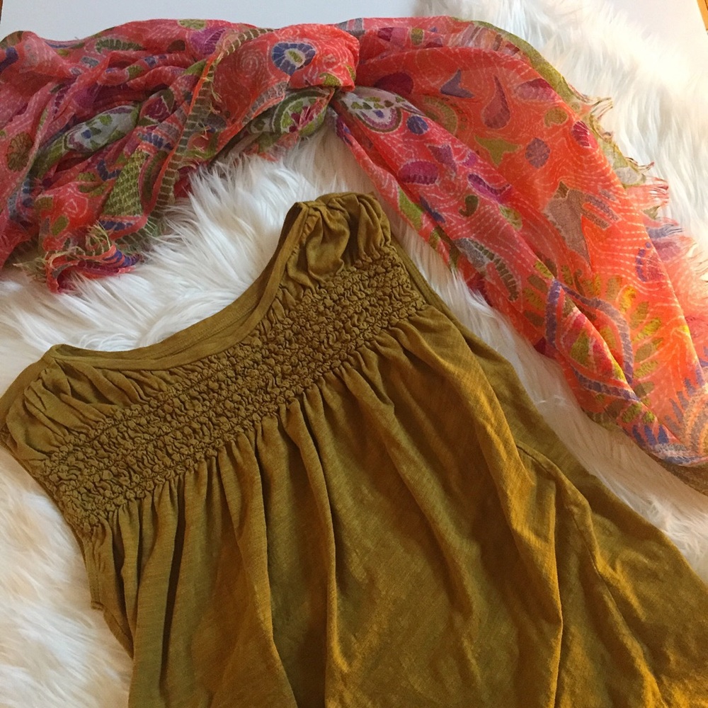 LOFT Olive Tee with Fun Details