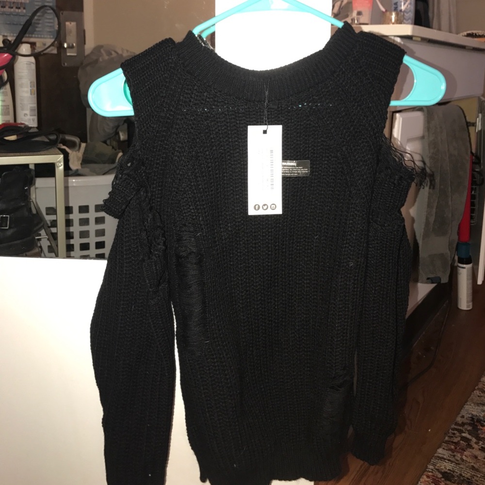 Petite Distressed Cold Shoulder Jumper Never Worn