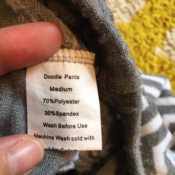 🚫SOLD gray nautical Doodle Pants, M - Picture 3 of 3