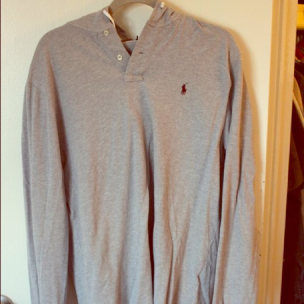 Polo hooded long sleeve shirt