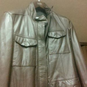 ARMANI COLLEZIONI MENS.BROWN LEATHER JACKET