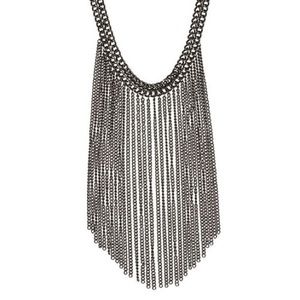 Fringe Metal Choker in Gunmetal Color