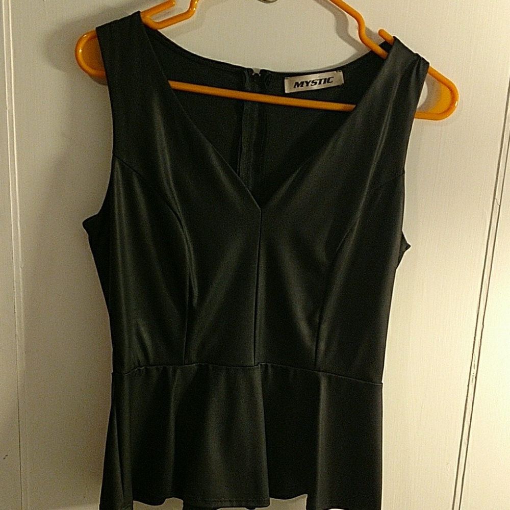 Black fabric and leatherette at Shirt By Mystic