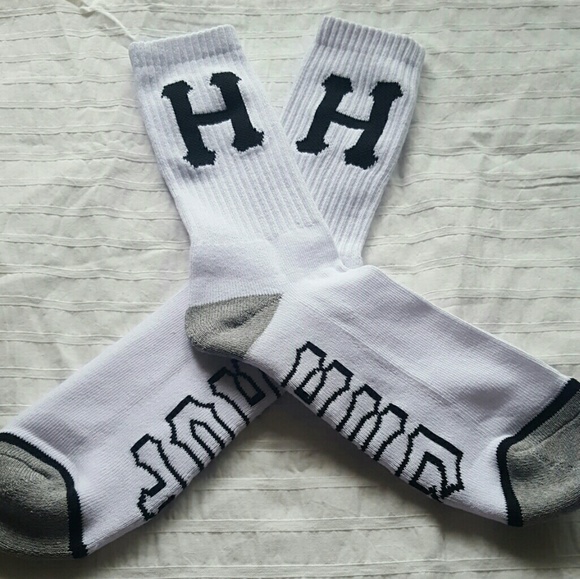 🚫SOLD ON M E R C A R I🚫 HUF W/B Logo Socks - Picture 2 of 2