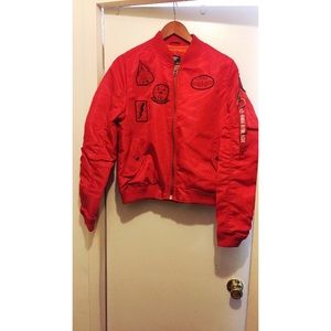 Women's Fashion Bomber Jacket With Embroidery