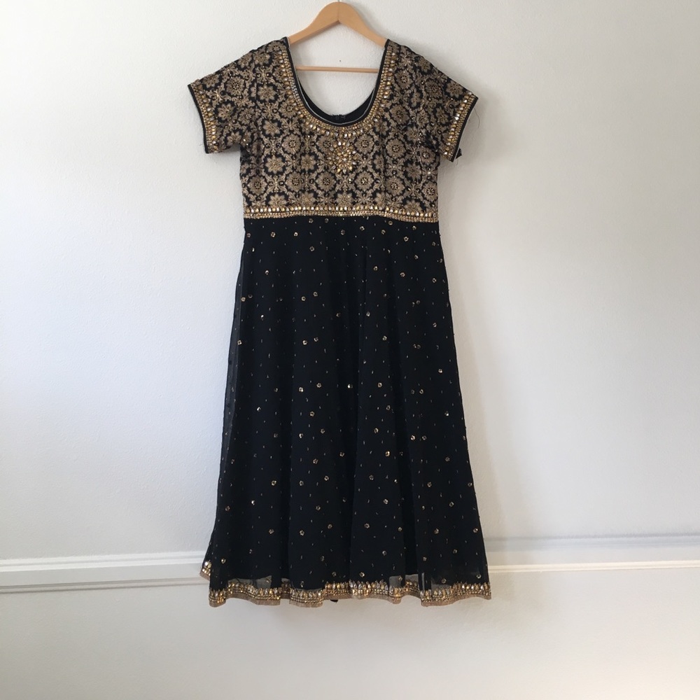 Indian/Pakistani Black and Gold Dress