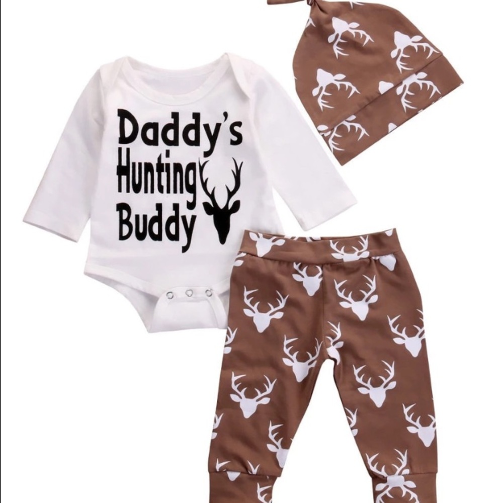 Infant 3 piece set: pants, onsie, and hat