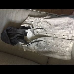 BDG denim vest w hoodie size XS