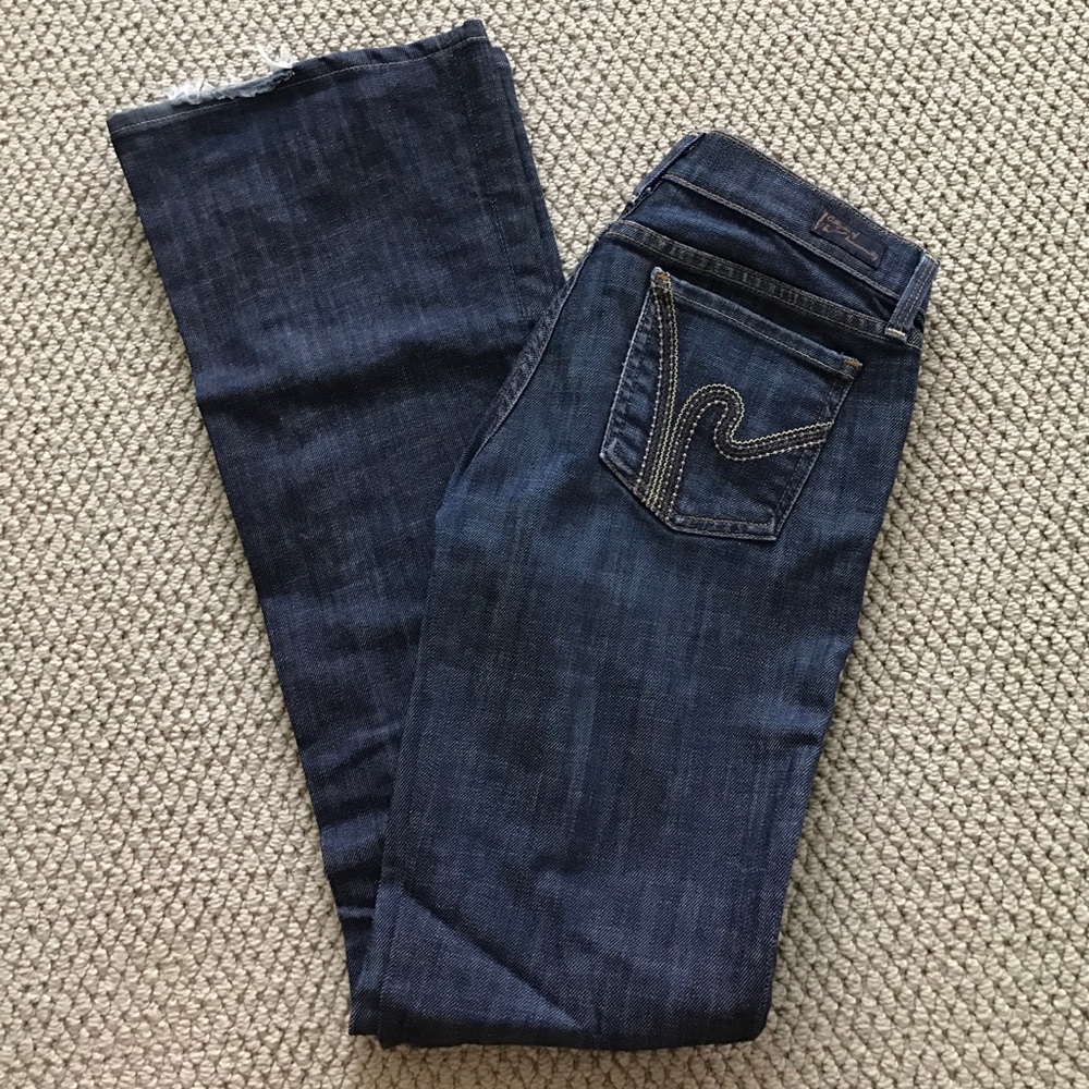 Dark wash Citizens of Humanity flare leg jeans