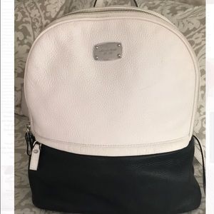 Michael Kors black & white leather back pack