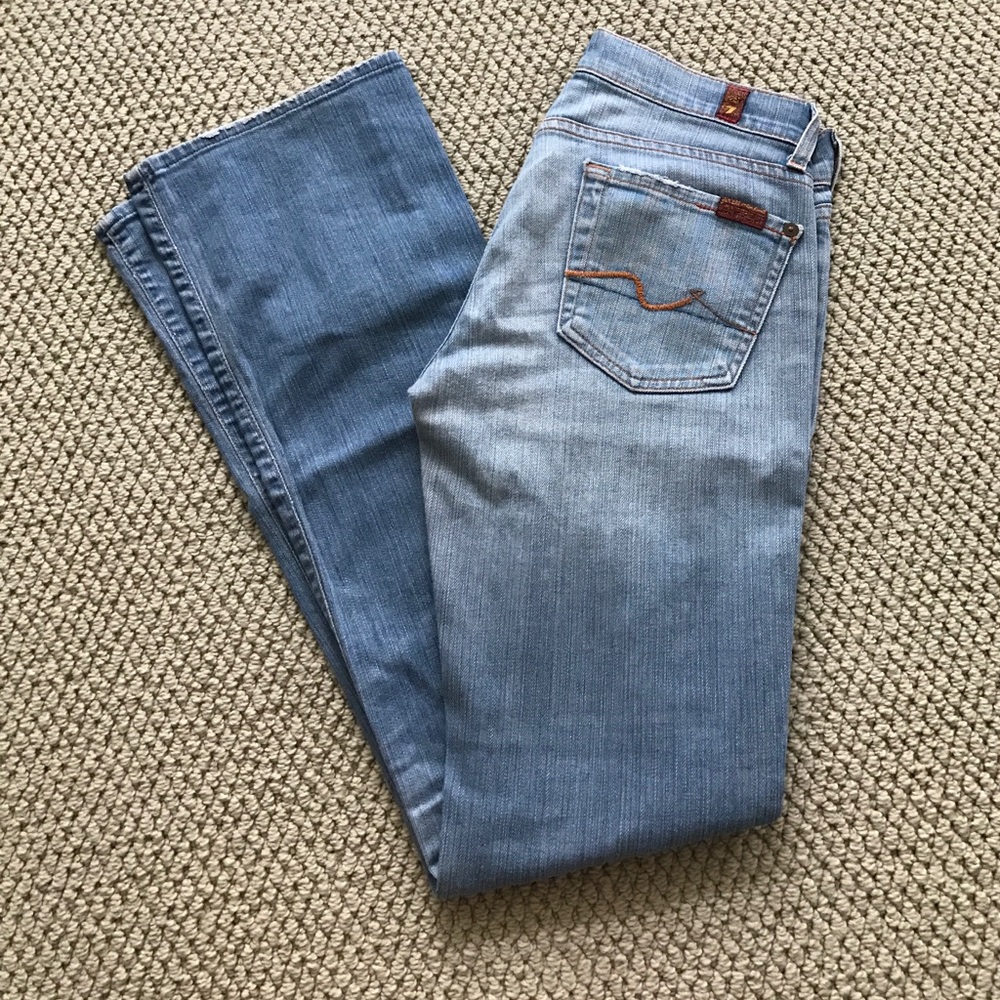 Light wash 7 for All Mankind boot cut jeans